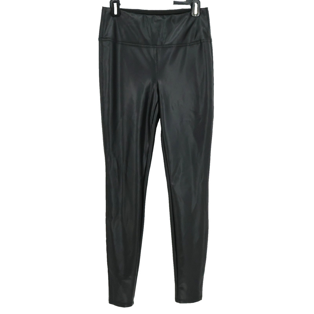 Seven7 Pants Womens Medium Black Faux Leather Legging Pull On Stretch Skinny